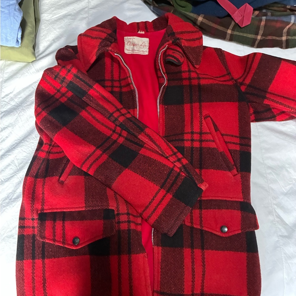 Men’s vintage wool mackinaw hunting jacket
